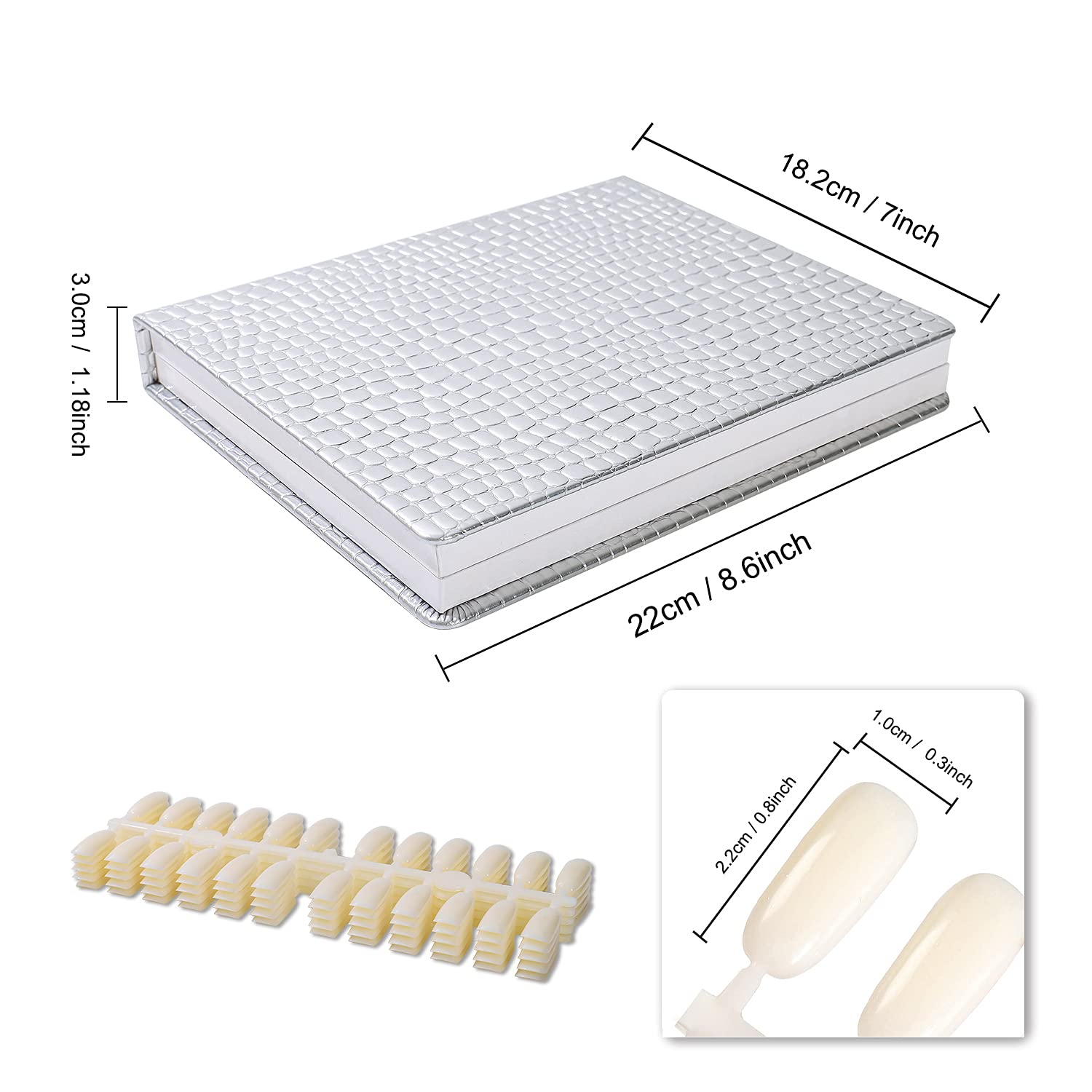 Nmkl 120 Nail Color Chart Display Book For Nail Polish Uv Gel Color Cards Nail Salon Tool With False Nail Tips (Gold)